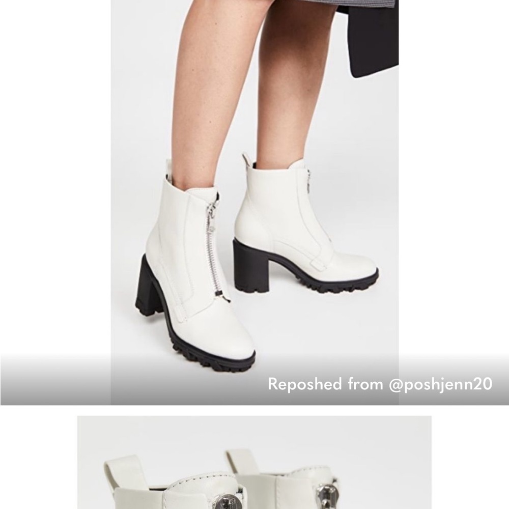 Rag & Bone White and Black Heeled Boots